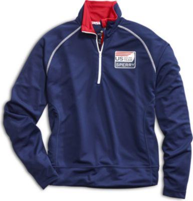 Sperry Us Sailing Team Light Weight Quarter Zip Jacket Navy, Size S Men's