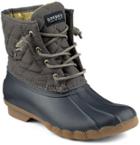 Sperry Saltwater Quilted Duck Boot Gray, Size 5m Women's Shoes