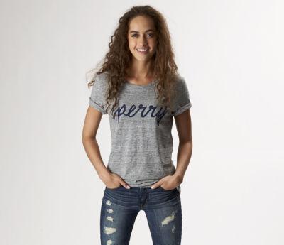 Sperry Sperry Script Graphic T-shirt Heathergray, Size S Women's