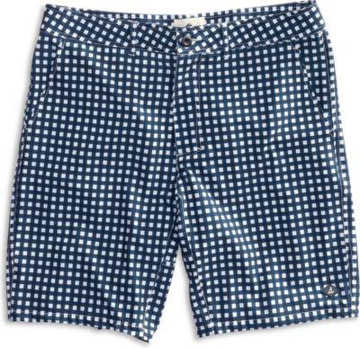 Sperry Gingham Print Walk Short Navy/white, Size Men's