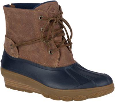 Sperry Saltwater Wedge Tide Duck Boot Navy, Size 5m Women's Shoes