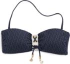 Sperry Ahoy, Matey Solid Bandeau Bikini Top Navy, Size Xs Women's