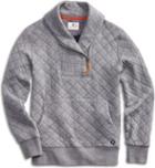 Sperry Novelty Shawl Collar Sweatshirt Grey, Size S Men's