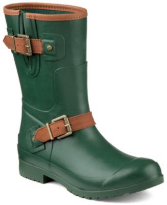 Sperry Walker Fog Rain Boot Green, Size 5m Women's Shoes