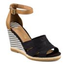 Sperry Skye Grosgrain Wedge Sandal Black/cognac, Size 5m Women's Shoes