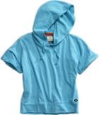Sperry Short Sleeve Drawstring Hoodie Solidblue, Size Xs Women's