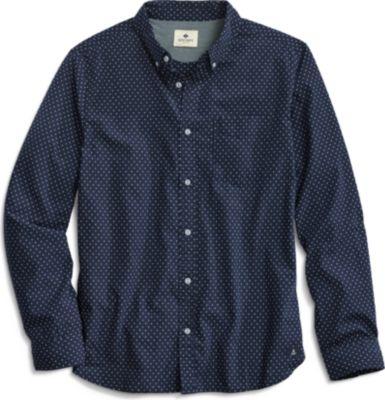 Sperry Top Woven L/s Clip Dobby Navy/white, Size S Men's