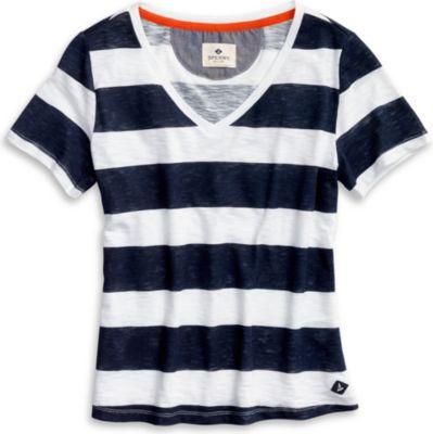 Sperry V-neck T-shirt Navy/white, Size M Women's