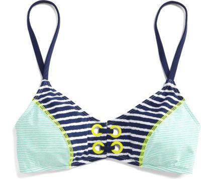 Sperry Stripe Bralette Bikini Top Navy/whitestripe, Size Xs