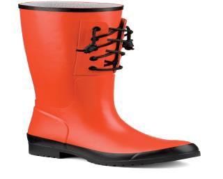 Sperry Walker Spray Rain Boot Orange/black, Size 5m Women's