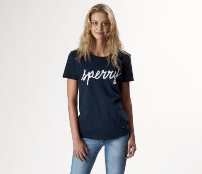 Sperry Sperry Script Graphic T-shirt Navy, Size S Women's
