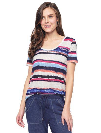 Splendid Mirage Stripe Short Sleeve V-neck