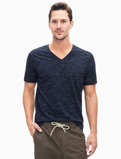 Splendid Slub Knit Short Sleeve V-neck
