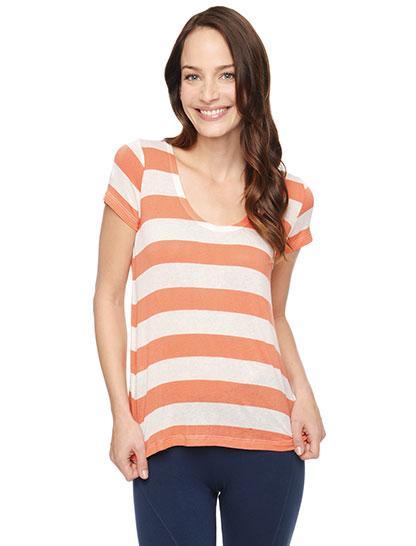 Splendid Stripe Drapey Lux Boyfriend Tee