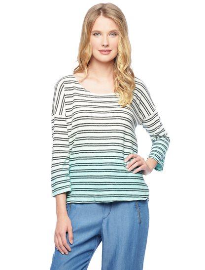Splendid Stripe Dip Dye Pullover