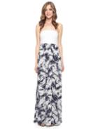 Splendid Palm Fronds Mix Media Dress