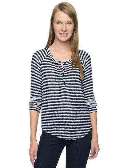 Splendid Deco Stripe Knit Henley