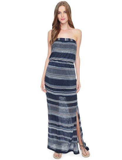 Splendid Safari Stripe Strapless Maxi Dress