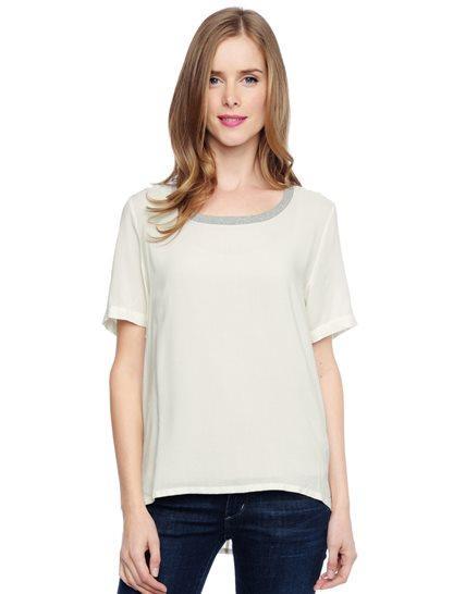 Splendid Rayon Voile Zipper Tee