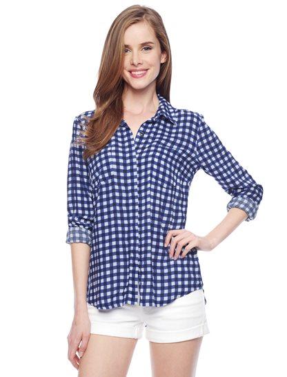 Splendid Gingham Placket Shirt