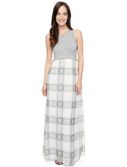 Splendid Beach Glass Plaid Maxi Dress