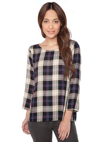 Splendid Snowpeak Plaid Top
