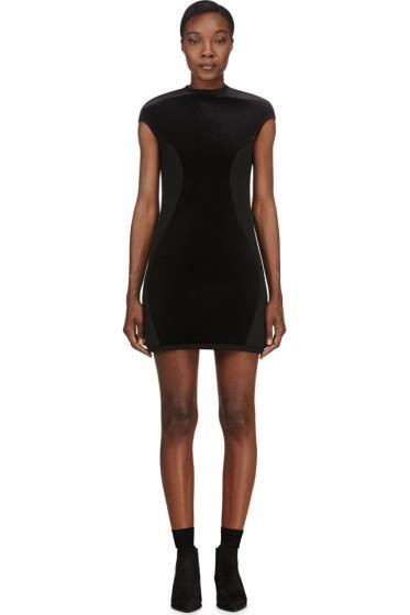 Denis Gagnon Ssense Exclusive Black Velvet And Neoprene Dress