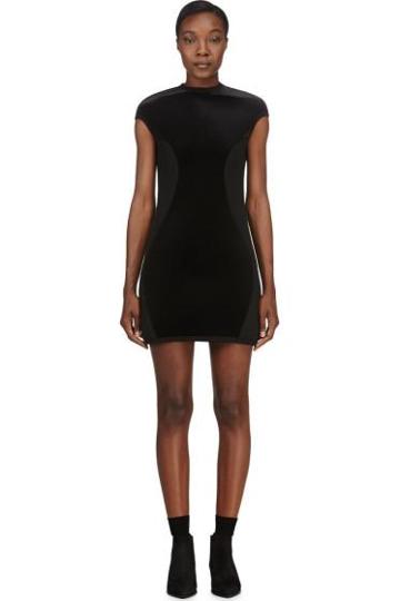 Denis Gagnon Ssense Exclusive Black Velvet And Neoprene Dress