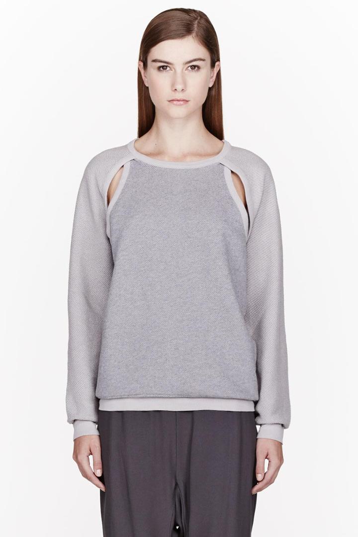 Silent By Damir Doma Beige Knit Cutout Tempis Sweatshirt