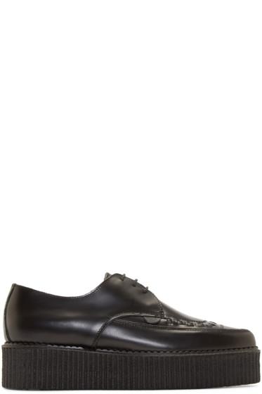 Underground Black Leather Barfly Creepers