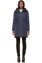 Moncler Navy Down Flammette Coat