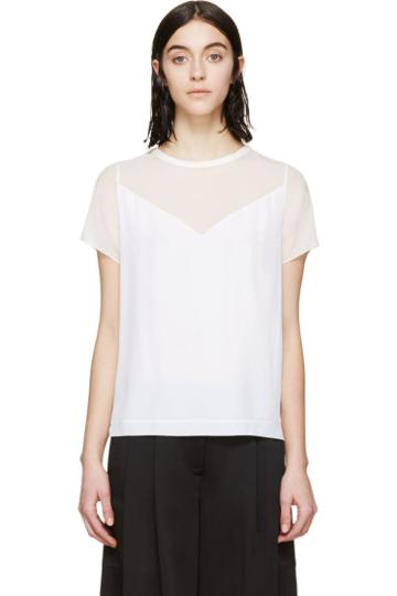 Viktor And Rolf White Crepe Draping Blouse