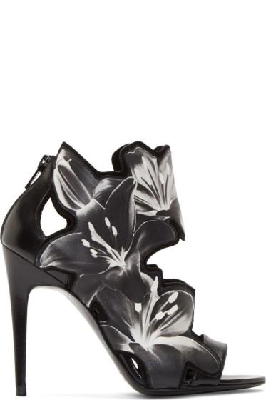 Pierre Hardy Black And White Laser-cut Lily Heels