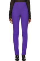 Costume National Purple High-waisted Wool Trousers