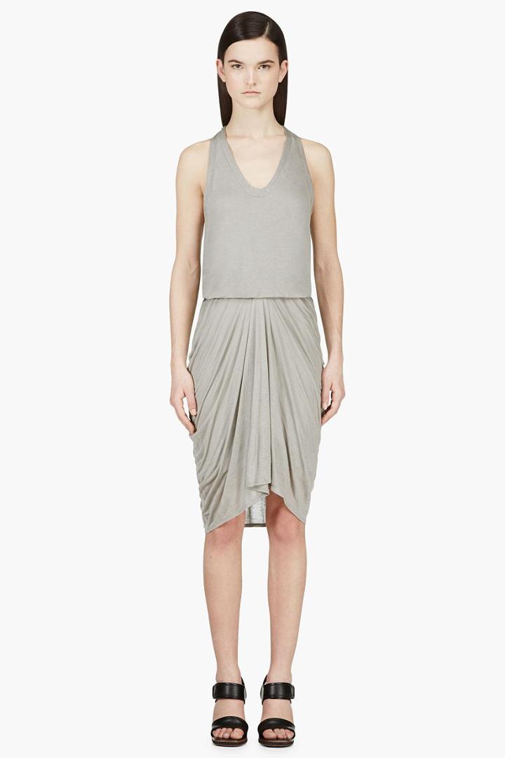 Helmut Lang Grey Jersey Racerback Dress
