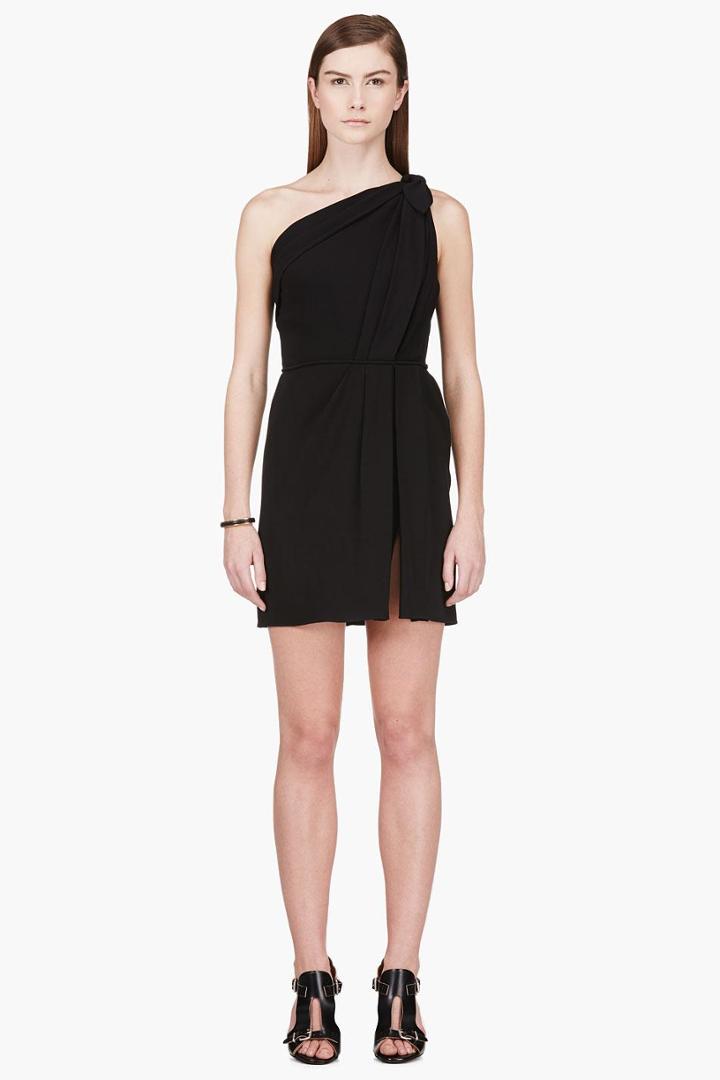 Giambattista Valli Black One-shoulder Draped Dress
