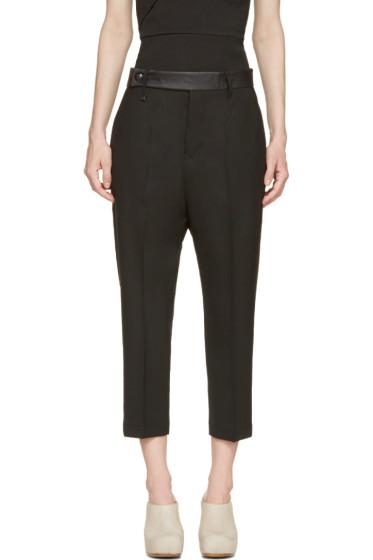 Rick Owens Black Wool Cropped Trousers