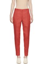 Calvin Klein Collection Red Belfair Cropped Trousers