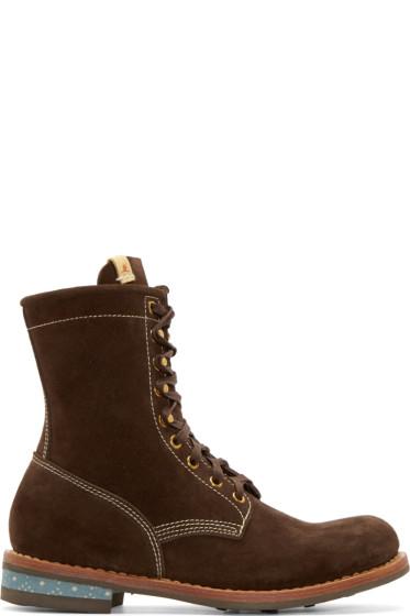 Visvim Brown Suede Brigadier H-folk Boots
