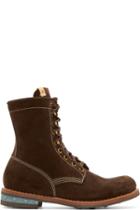 Visvim Brown Suede Brigadier H-folk Boots
