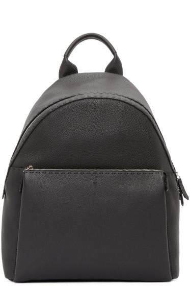 Fendi Black Leather Backpack