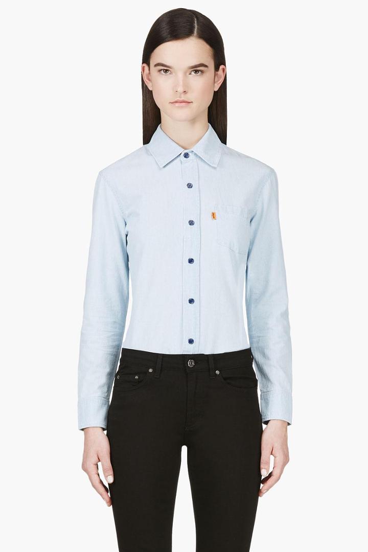 Levis Vintage Clothing Light Blue Denim 1960s Shirt