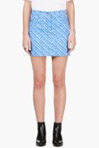 Kenzo Periwinkle And White Denim Skirt