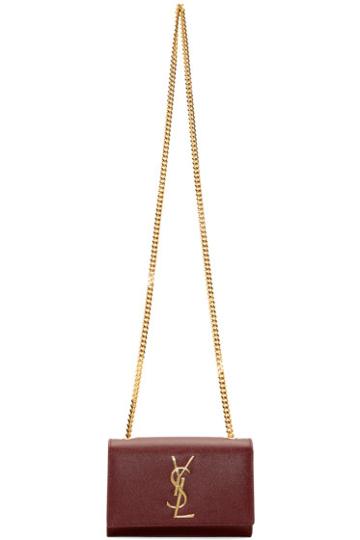 Saint Laurent Oxblood Small Monogram Chain Bag