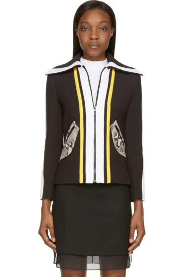 Carven Black Waffle Knit Jacket