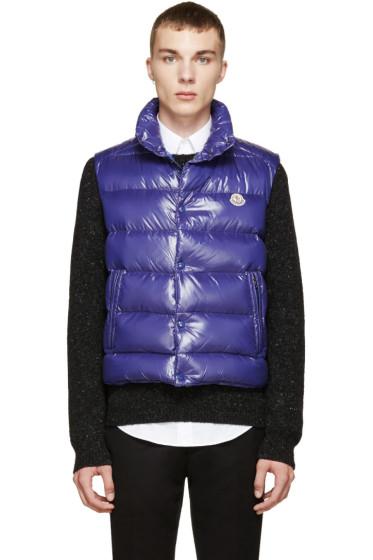 Moncler Blue Shiny Tib Down Vest