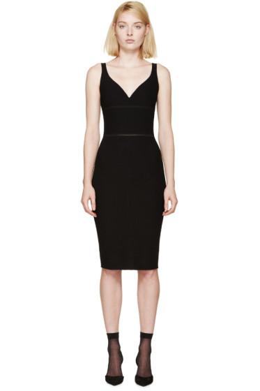 Nina Ricci Black Ribbed Knit Dress