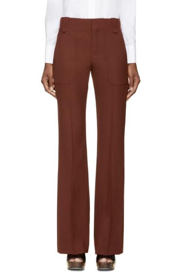 Chloé Maroon Wool Trousers