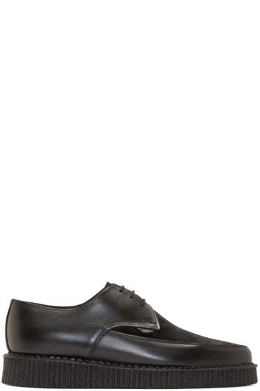 Underground Black Suede And Leather Barfly Creepers