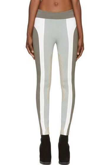 Marc Jacobs Grey Blue Textile And Leather Riding Pants